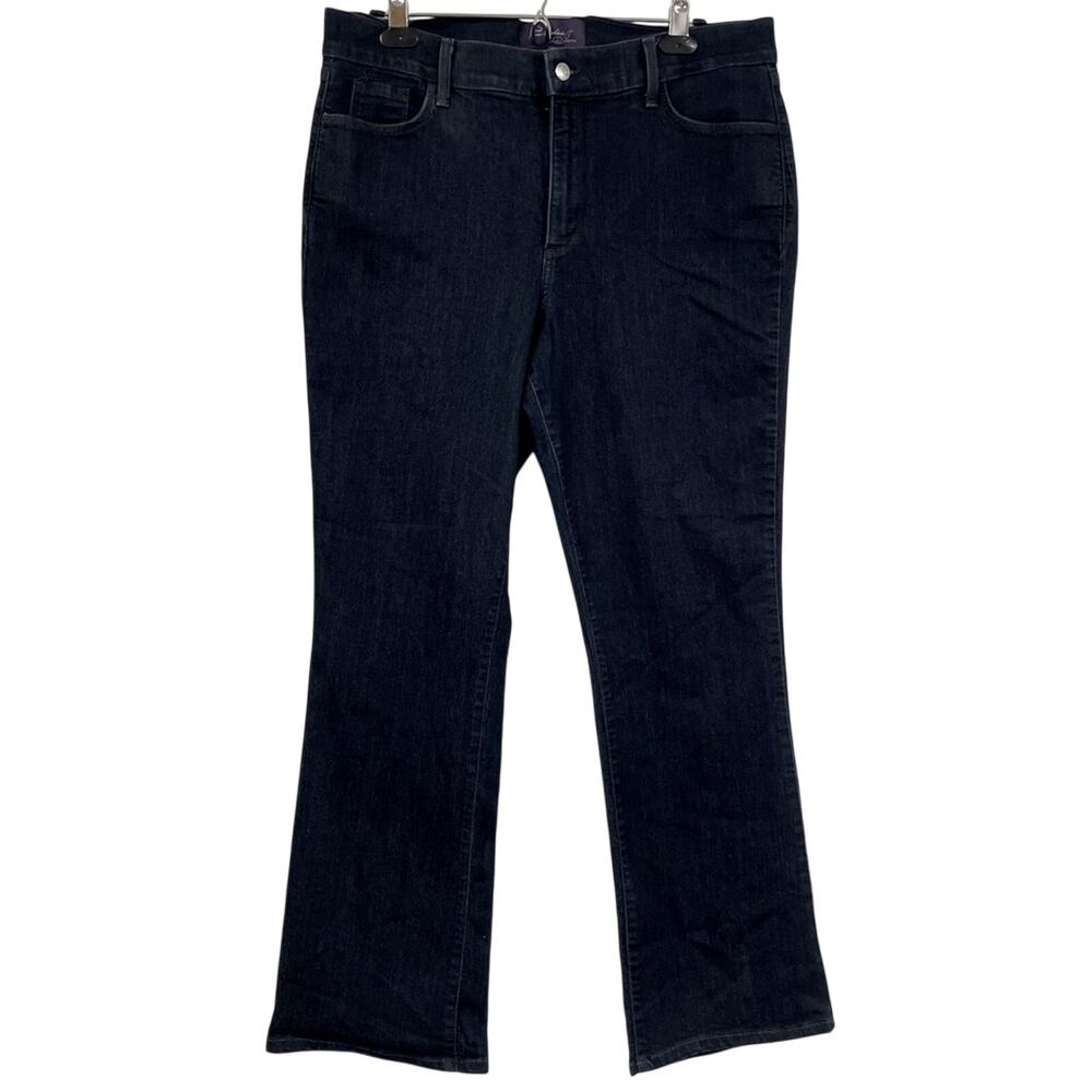 NYDJ Dark Wash Womens High Rise Bootcut Jeans Womens 16 Blue Studded Pocket Boho